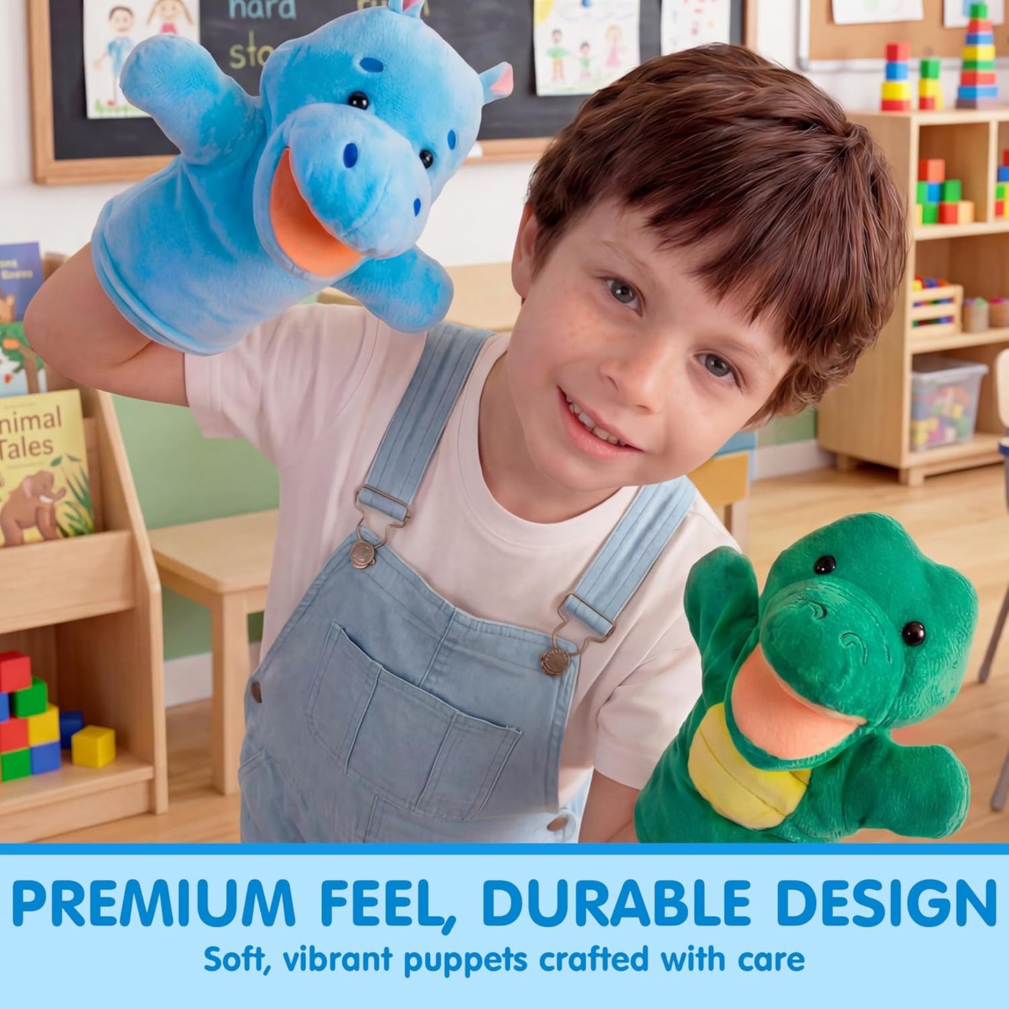 JOYIN 6Pcs Kids Hand Puppet Set with Working Mouth, Toddler Plush T...