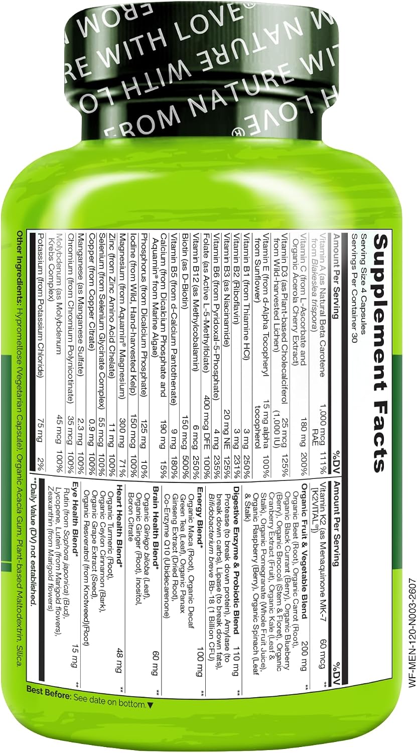 Naturelo Multivitamina alimentaria completa para hombres, 1