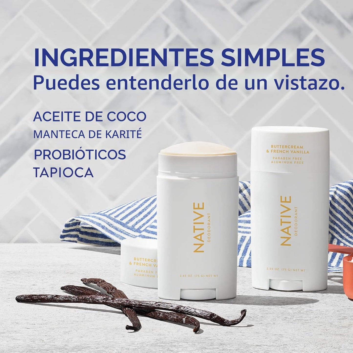 Native El desodorante contiene ingredientes derivados de forma natu...