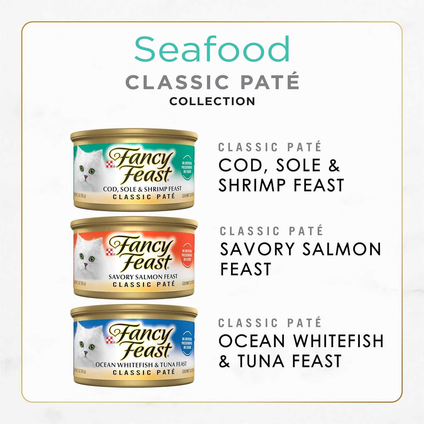 Purina Fancy Feast - Colección de paté clásico de mariscos sin gran...
