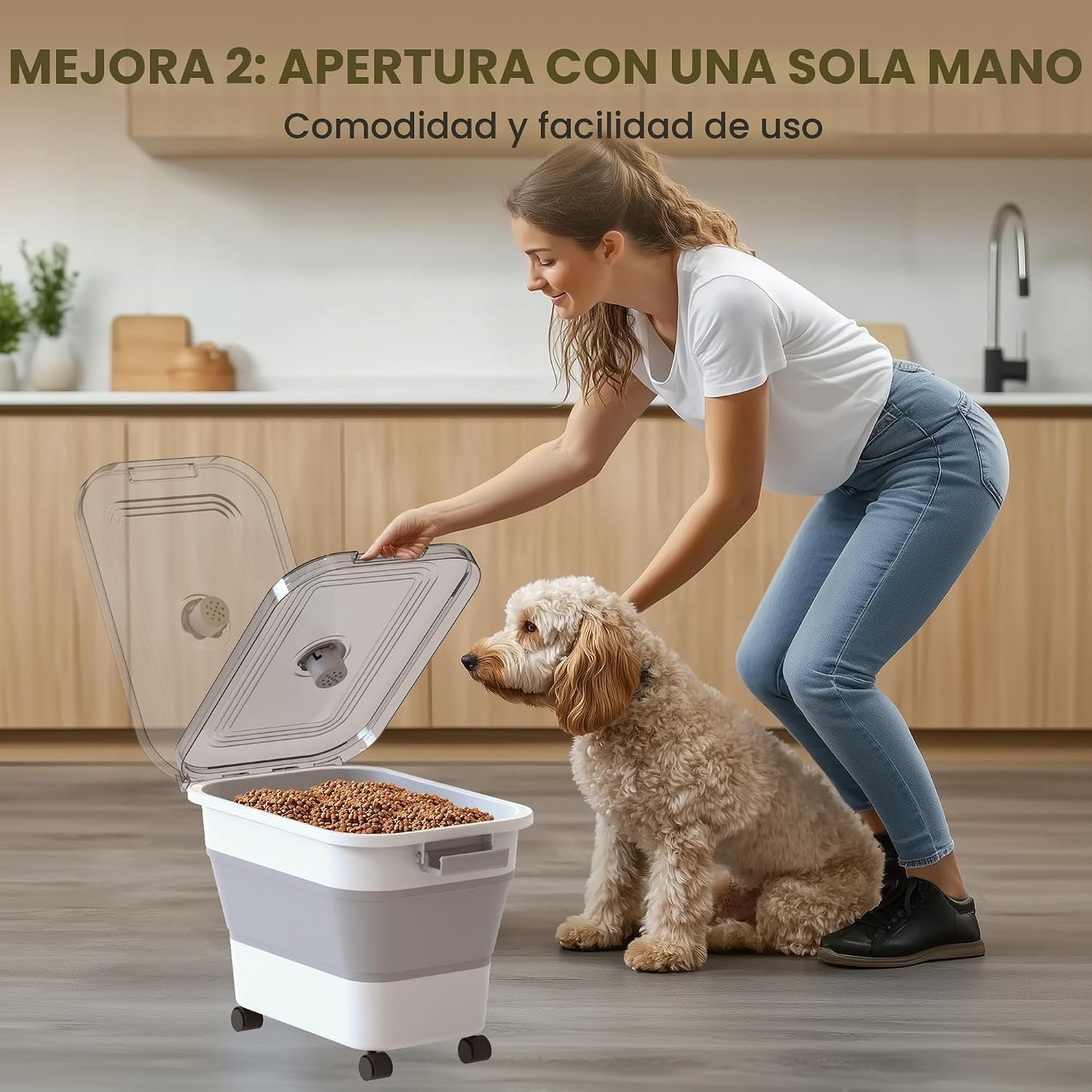 DDMOMMY Contenedor de almacenamiento de alimentos para perros de 20...