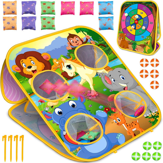 Bean Bag Toss Game for Kids - Cornhole Board Outdoor Toys for Toddl...