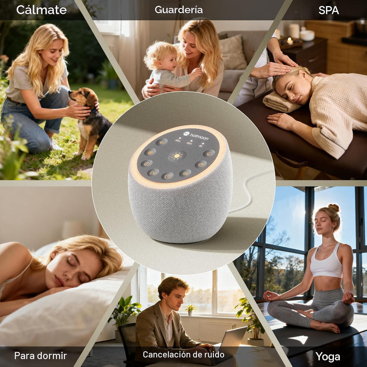 Hotmoon Máquina de sonido para dormir, Cocoon 2, 40 sonidos, doble...