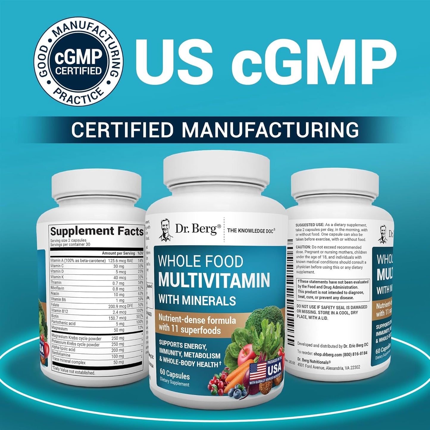 Dr. Berg Multivitamínico integral con minerales - Multivitamínico d...