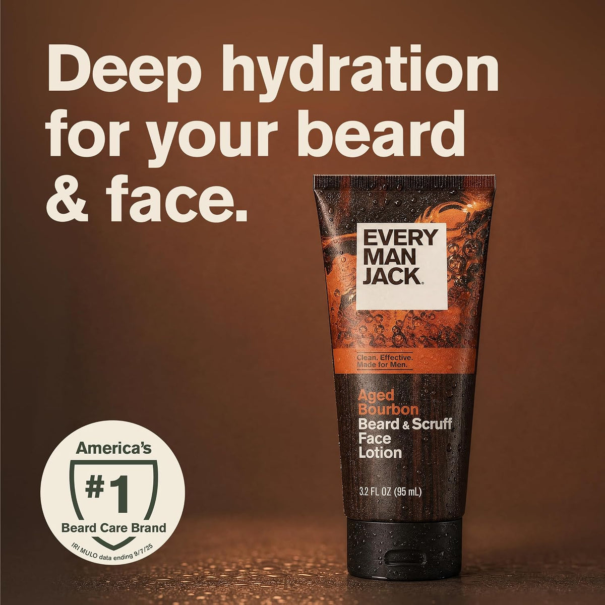 Every Man Jack Beard + Scruff Face Loción para hombres, Bourbon env...