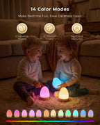 FULNIX Luz nocturna para guardería del bebé, luz táctil recargable...