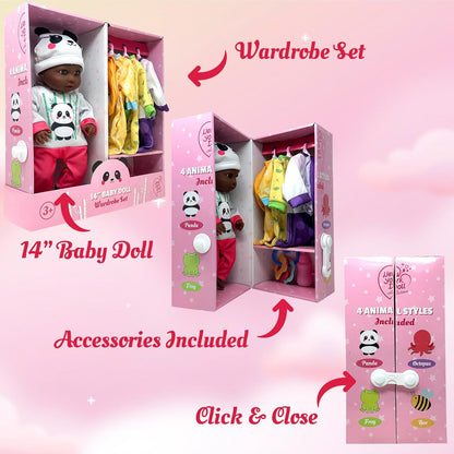 Muñeca de bebé de cuerpo suave con accesorios y 4 juegos de trajes...