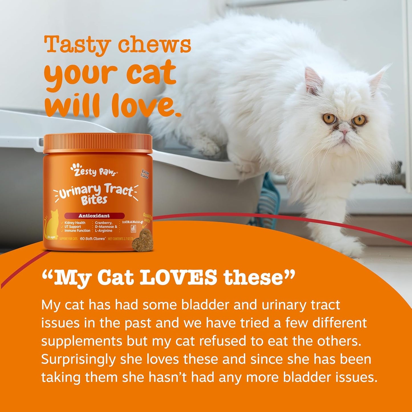 Mordiscos Zesty Paws de Cranberry para el Tracto Urinario para Gato...