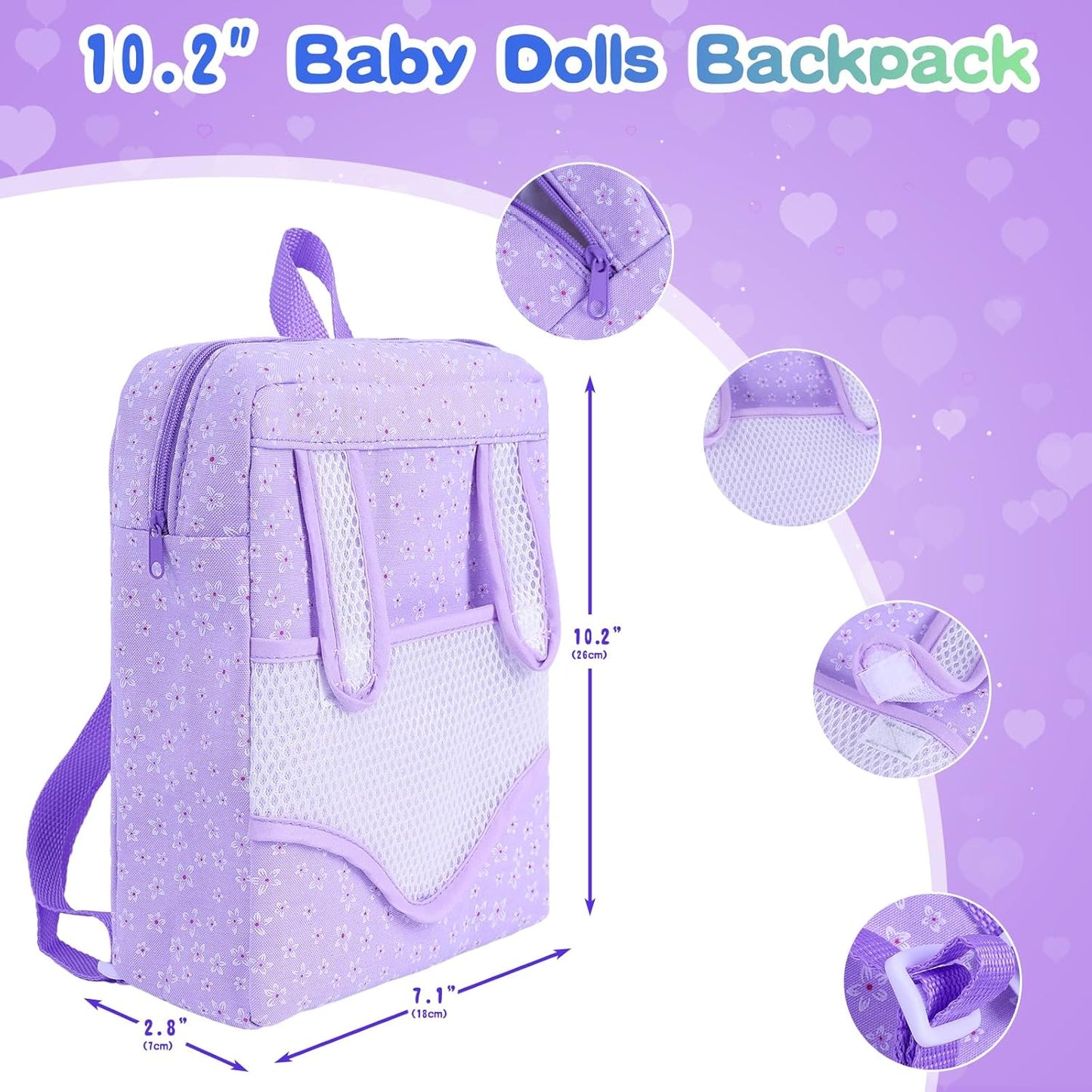ZNTWEI Juego de muñeca bebé con mochila de 12 pulgadas con muñecas...