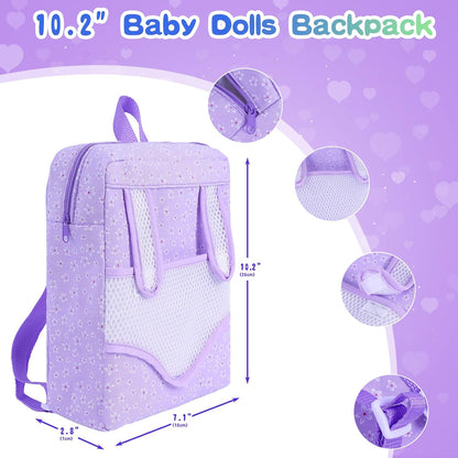 ZNTWEI Juego de muñeca bebé con mochila de 12 pulgadas con muñecas...