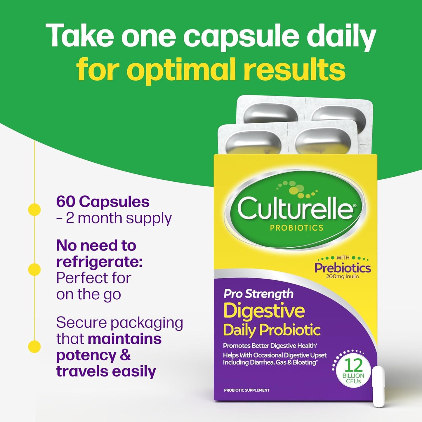 Culturelle Probióticos Diarios Pro Strength para la Salud Digestiva...