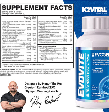 Evogen Evovite | Multivitamínico deportivo de élite estimulante inm...