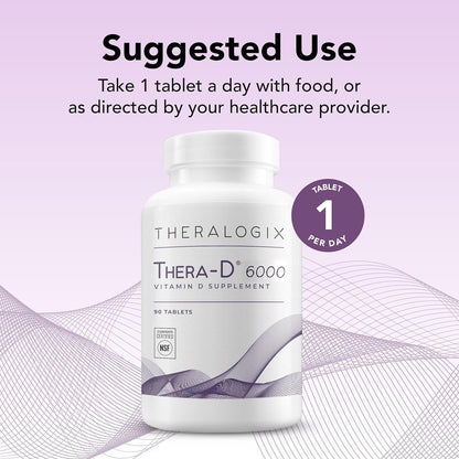 Theralogix Thera-D 6000 Suplemento de vitamina D - 6,000 UI (150 mc...