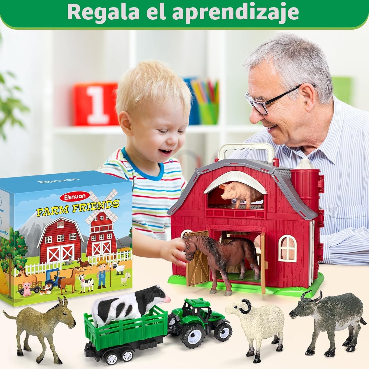 Juguetes de Animales de Granja para Niñas y Niños Pequeños de 1, 2,...