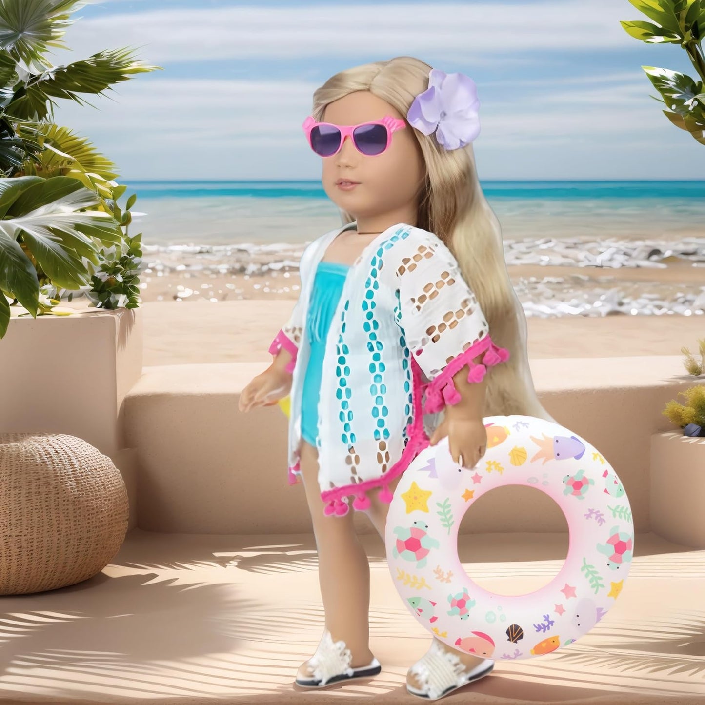 Accesorios de muñeca americana de 18 pulgadas, juegos de natación p...