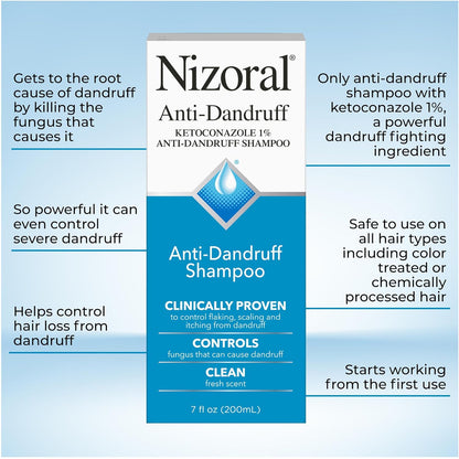 Nizoral - Champú anticaspa, básico, fresco, 7 onzas fluidas