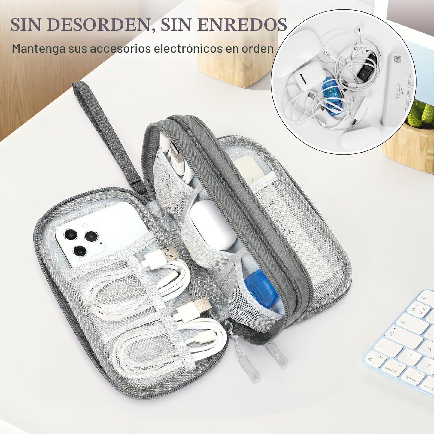 FYY Bolsa organizadora de cables de viaje, bolsa de transporte para...