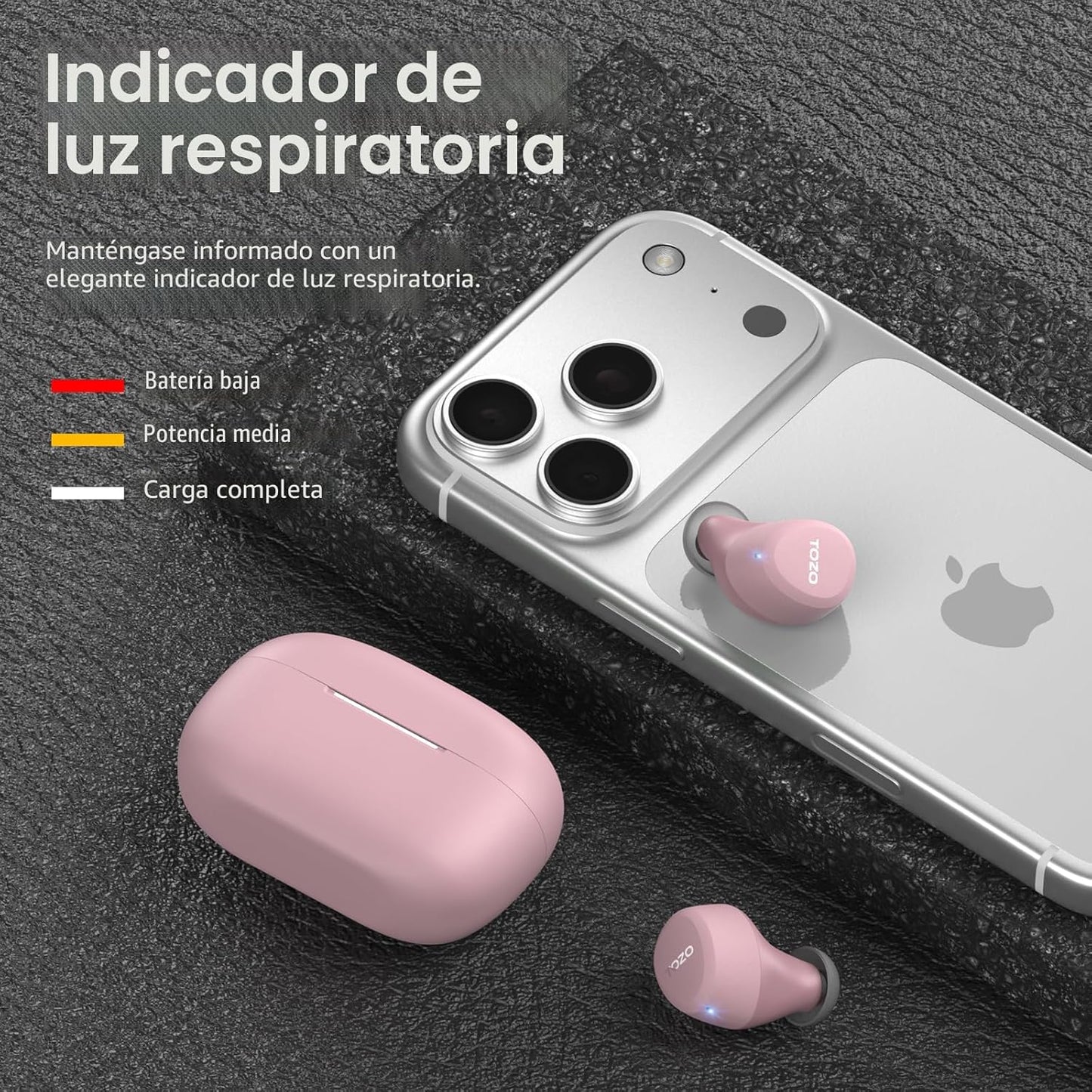 TOZO Auriculares inalámbricos A1 Bluetooth 5.3 de peso ligero en el...