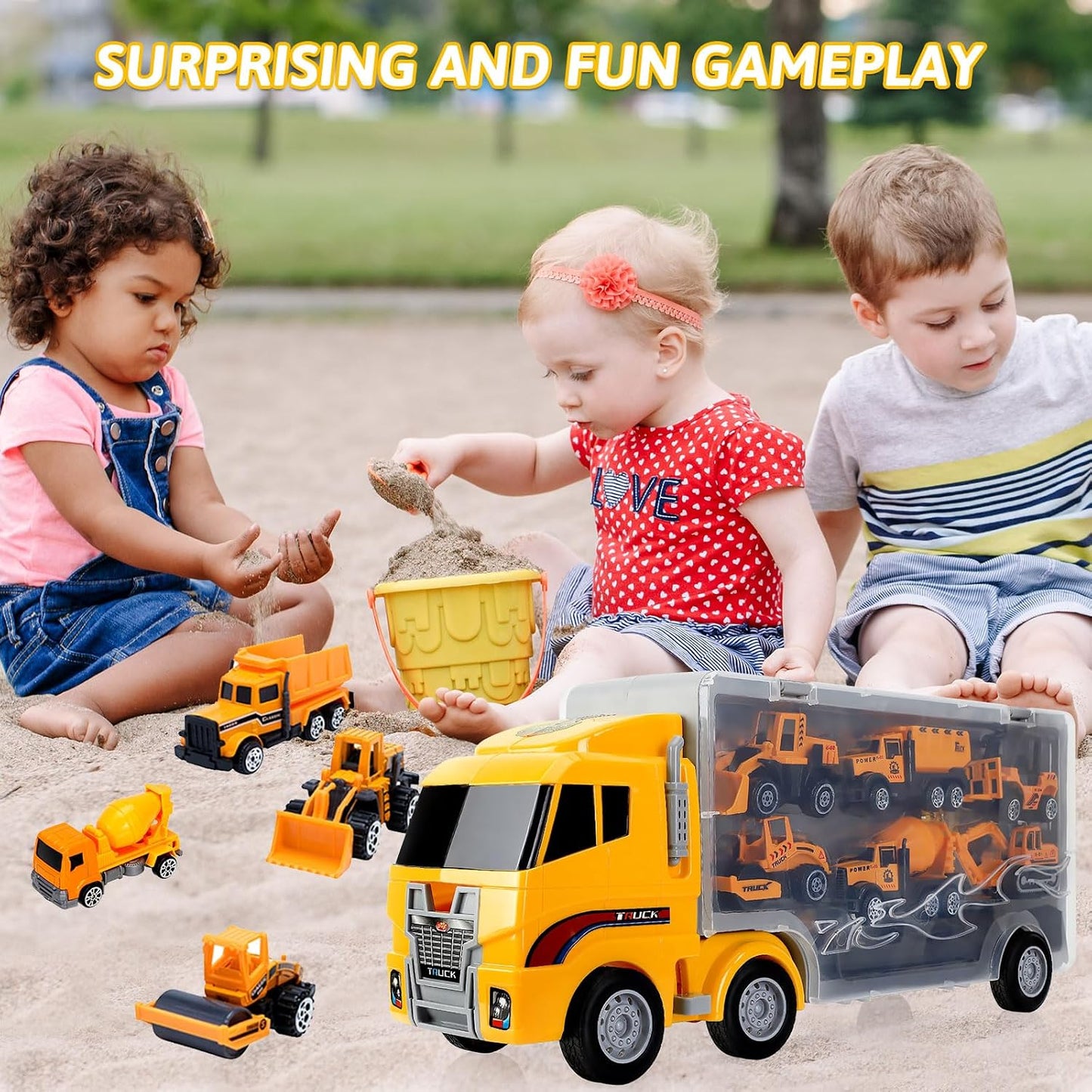 ALOTJOY Juguetes para niños, 13 piezas de automóviles de construcci...