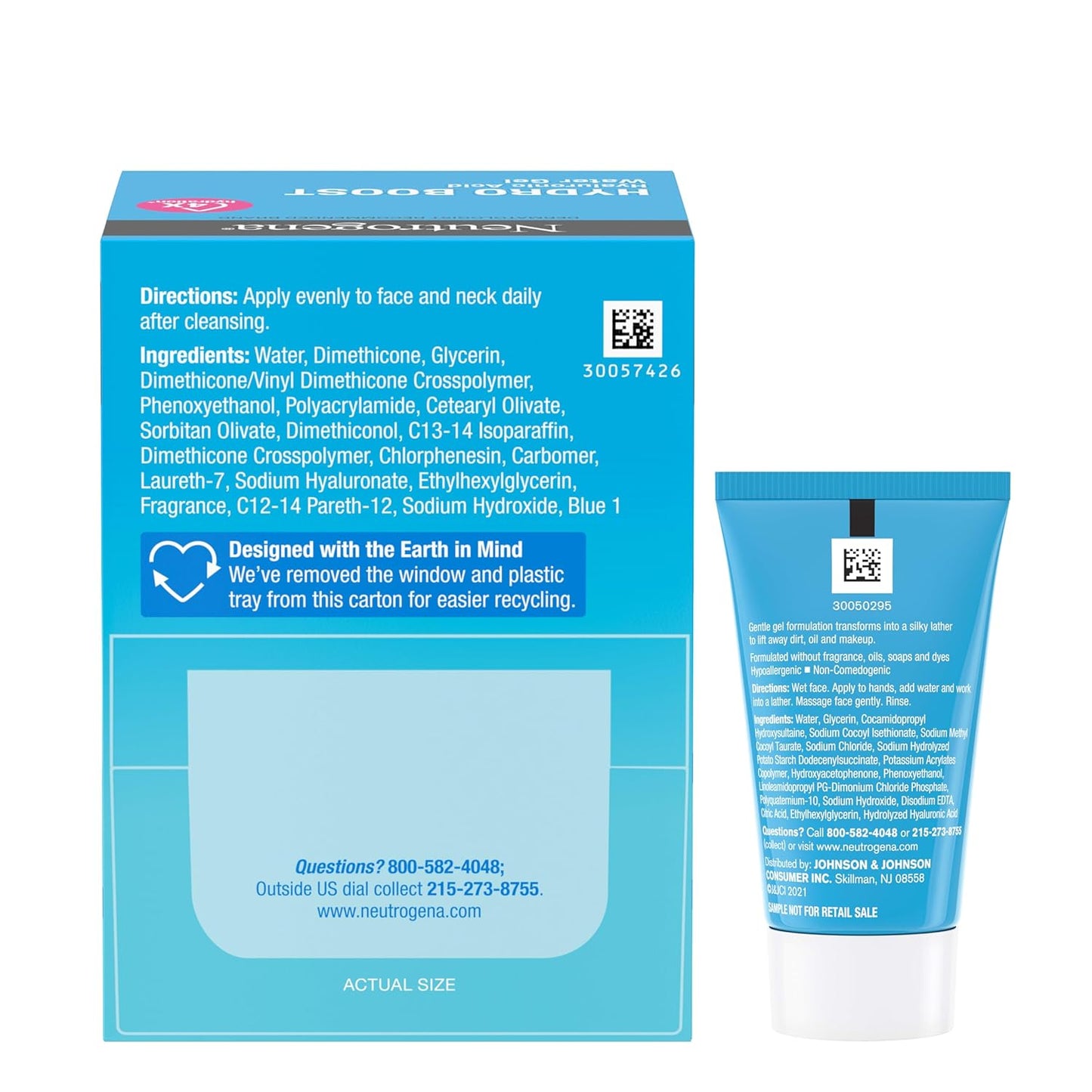 Neutrogena Hydro Boost Gel de Agua, Hidratante Facial con Ácido Hialurónico para Piel Normal a Grasa, Hidratante Facial, 1.7 onzas líquidas + Hidratante Facial Hydro Boost de Tamaño de Prueba, 0.5