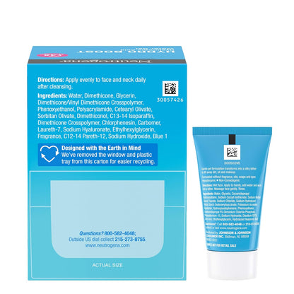 Neutrogena Hydro Boost Gel de Agua, Hidratante Facial con Ácido Hialurónico para Piel Normal a Grasa, Hidratante Facial, 1.7 onzas líquidas + Hidratante Facial Hydro Boost de Tamaño de Prueba, 0.5