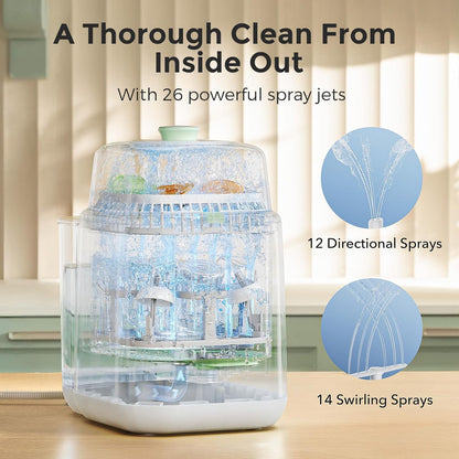 Momcozy KleanPal Pro - Lavadora, esterilizador y secadora de biberones, máquina de limpieza todo en uno para biberones, piezas de bomba y artículos esenciales para bebés, ahorro de tiempo y cuidado