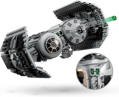 LEGO Star Wars TIE Bomber Kit de Construcción de Modelo, Caza Estelar de Juguete de Star Wars con Figura de Droide Gonk, Minifigura de Darth Vader y Sable de Luz, Regalo Coleccionable de Star Wars