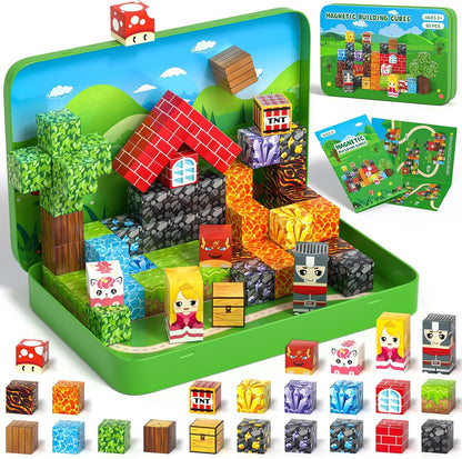 Axirata Juego de 60 minibloques magnéticos de viaje para niños, min...