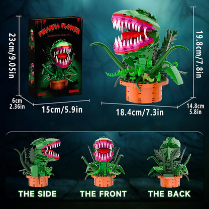 Set de bloques de construcción de Audrey 2 Flor Caníbal, Little Shop of Horrors Planta Piraña con Boca Abrirble, colección de juguetes, regalo de cumpleaños, Navidad, festivo, para fans de TV, niños