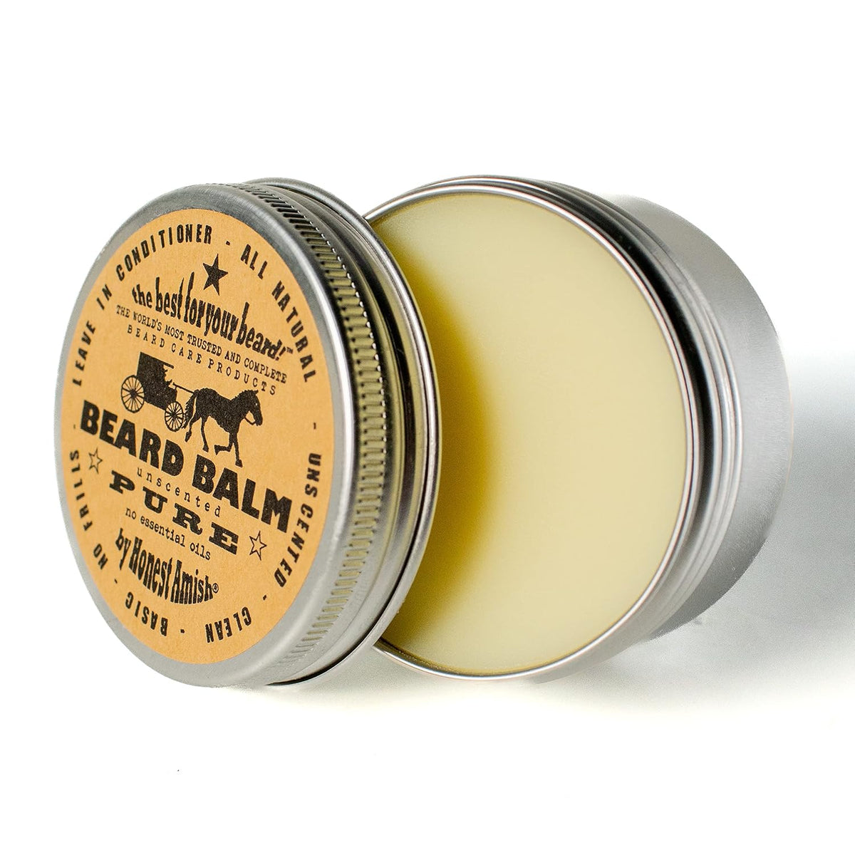 Honest Amish - PURE - Bálsamo para barba sin fragancia, totalmente...
