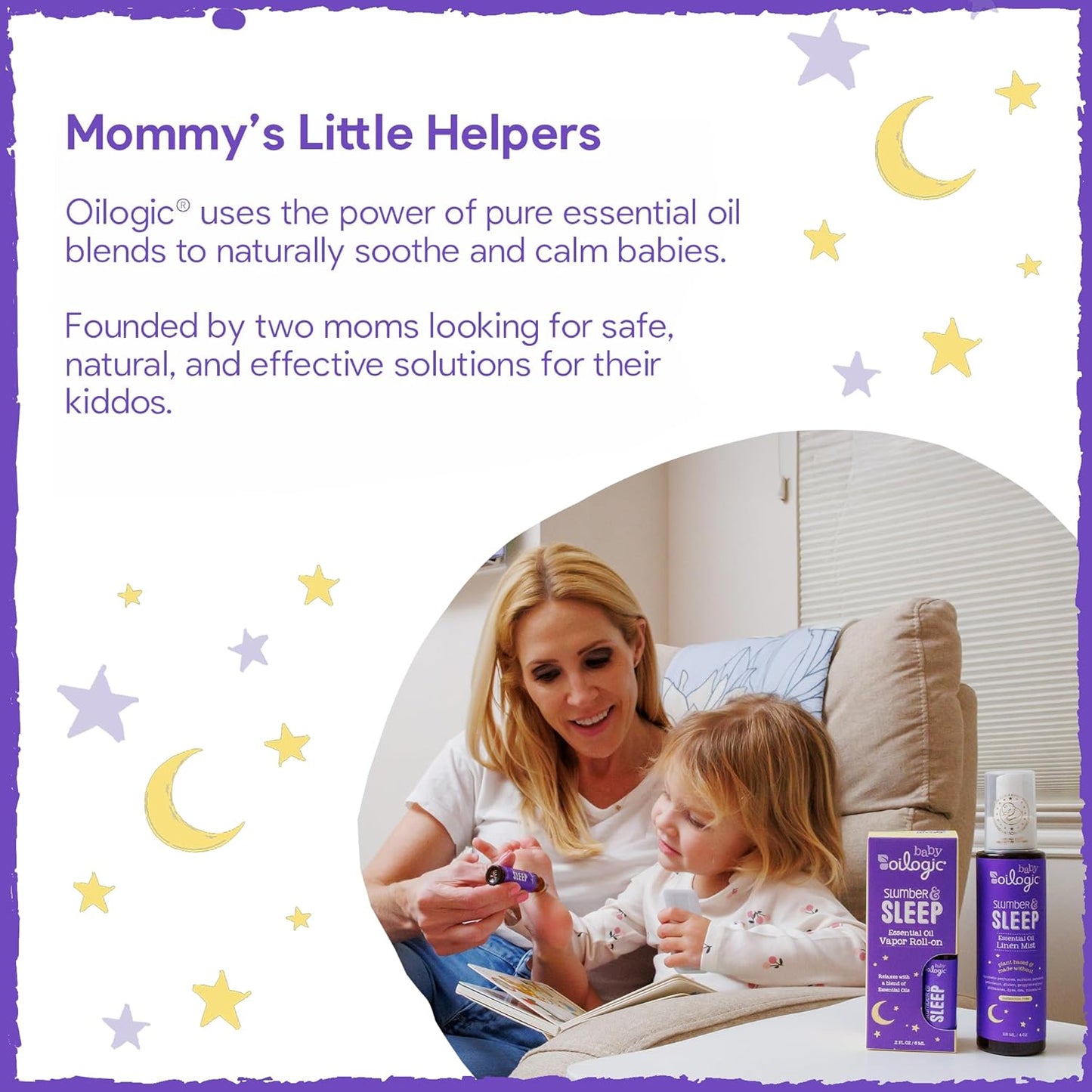 Oilogic Slumber & Sleep Bath Baby Essentials Set de regalo – Incluye gel de baño corporal, crema calmante, spray para dormir y aceites esenciales roll-on – Mezclas de sueño, comodidad y bienestar