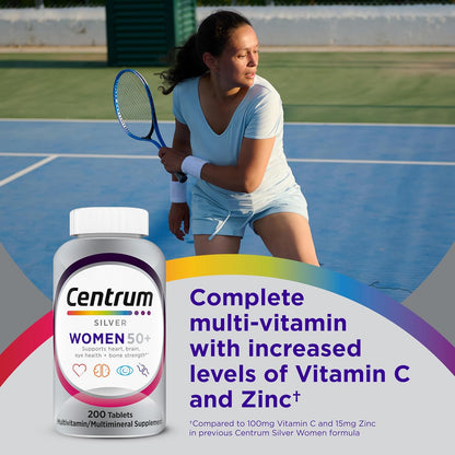 Centrum Silver - Multivitamínico para mujeres 50 Plus, suplemento m...