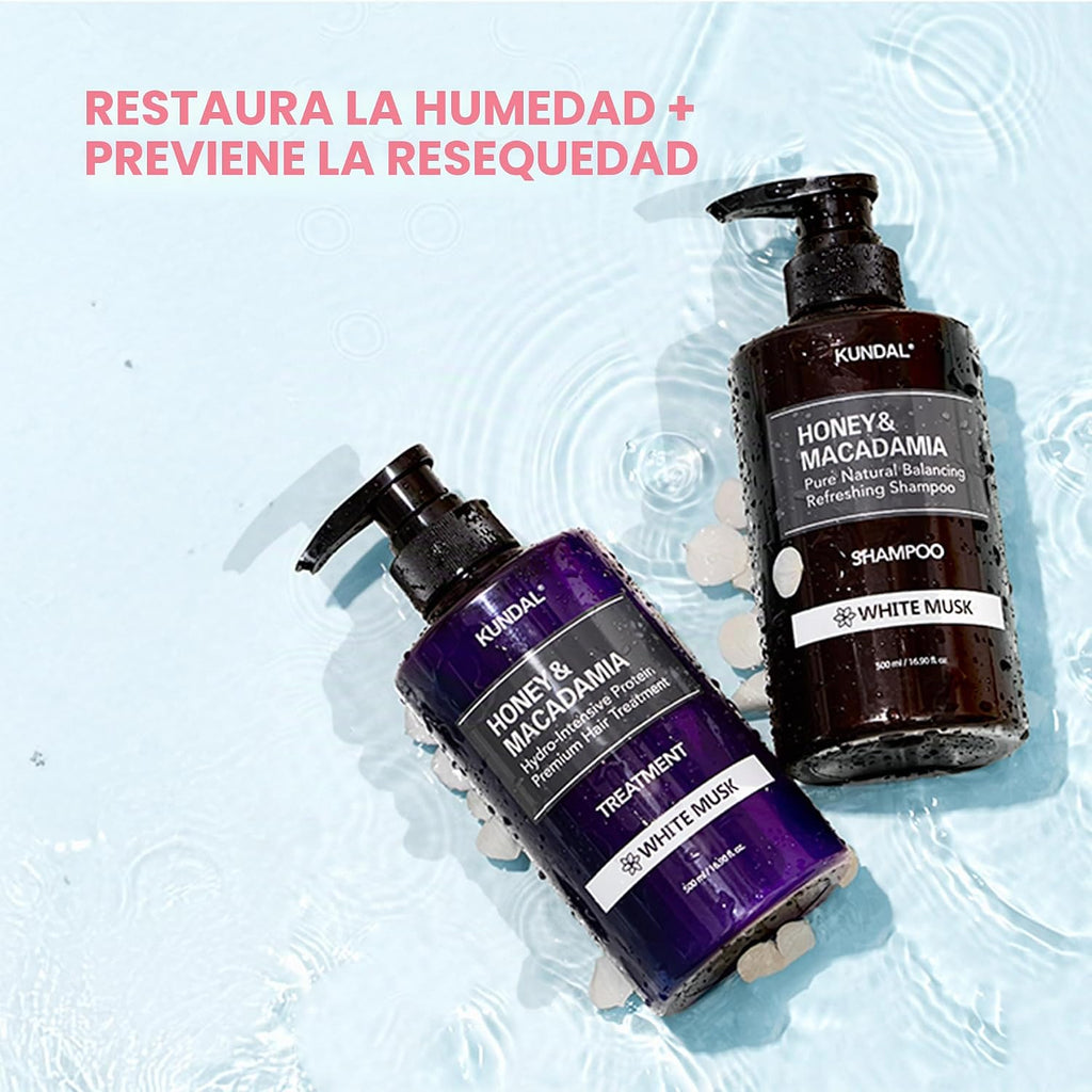 KUNDAL Miel y macadamia \/ flor de cerezo, cuidado natural del cabe...