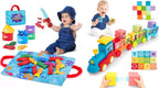 Hahaland Juego de pesca Montessori y juguetes de tren con bloques m...