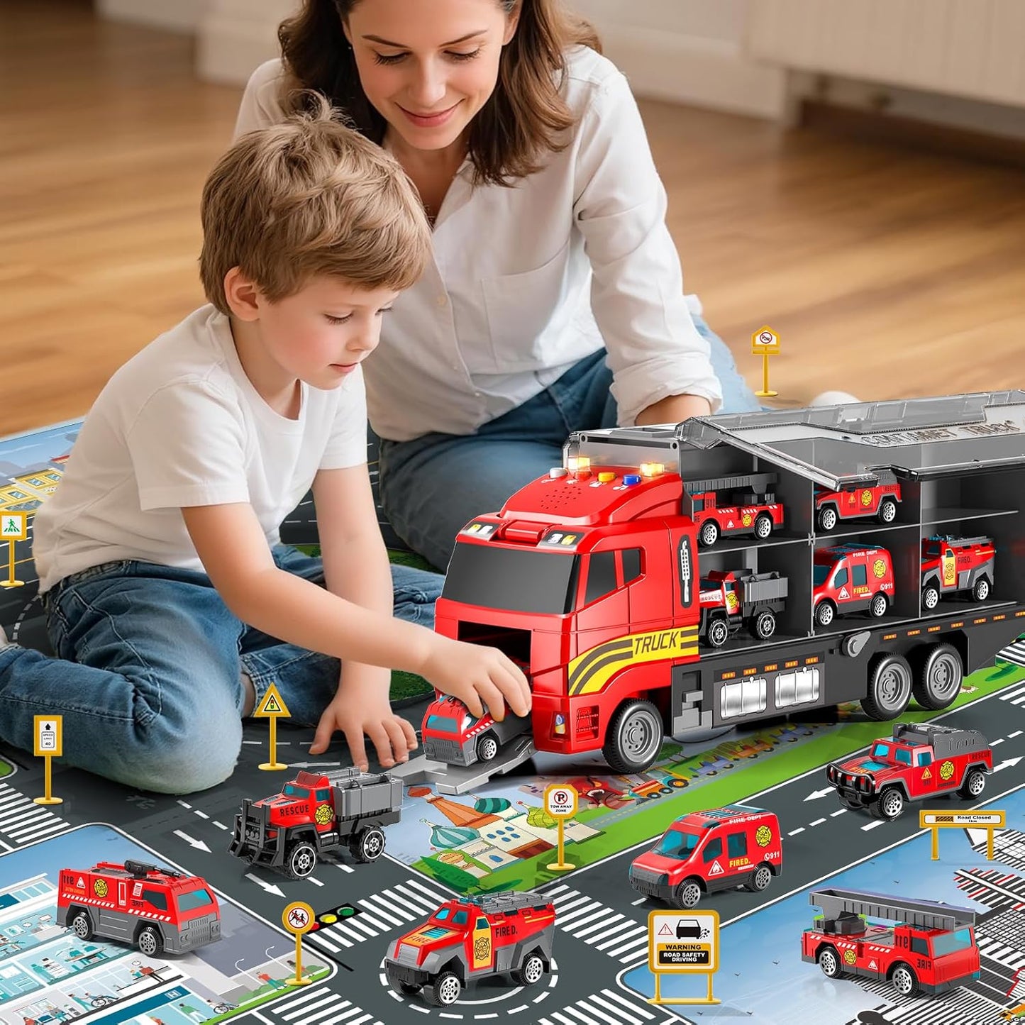 Juguetes para niños de 3, 4, 5, 6 años con autos de juguete fundido...