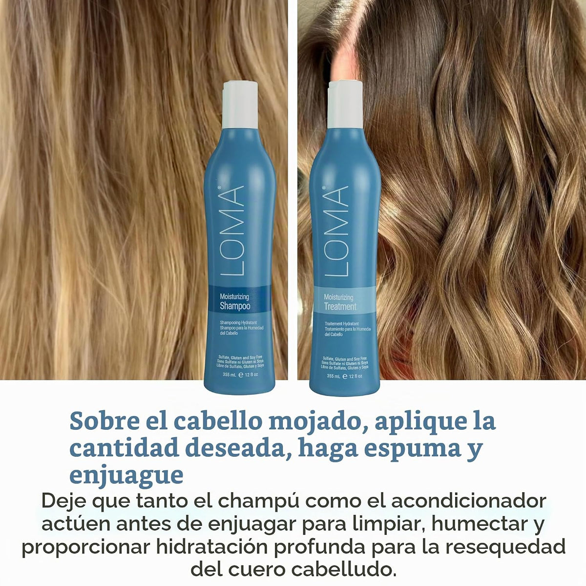 Loma Hair Care Dúo de champú y tratamiento hidratante