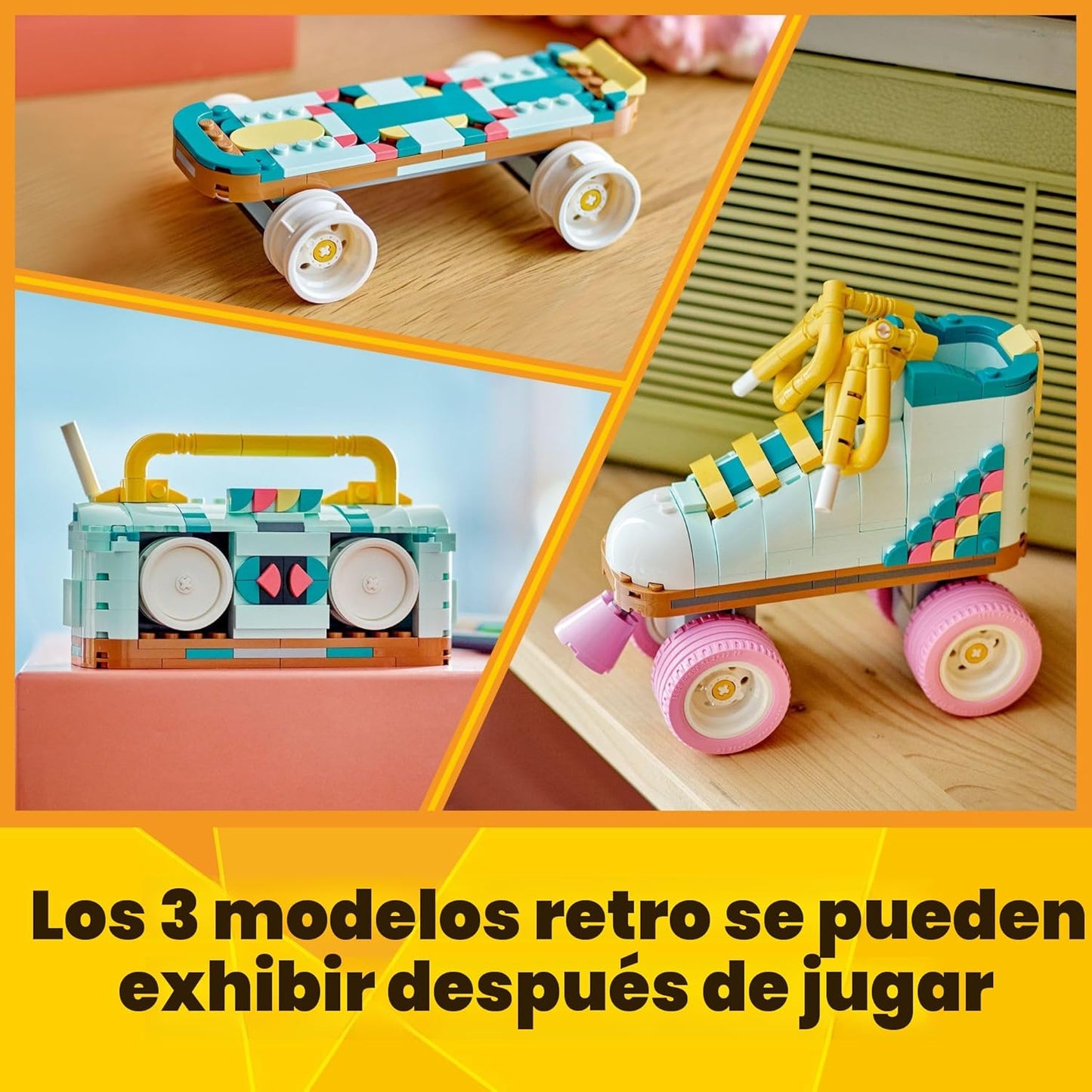 LEGO Creator 3 en 1 Kit de Construcción de Patín Retro, Se Transfor...
