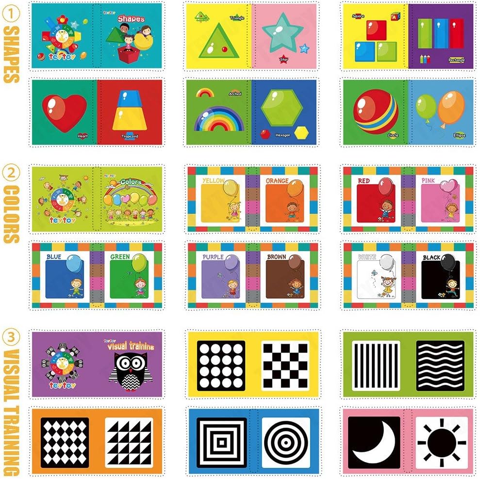My First Soft Book, teytoy - Tela no tóxica para bebé, libros suaves arrugados para bebés, niños y niñas, juguetes educativos tempranos (paquete de 12)