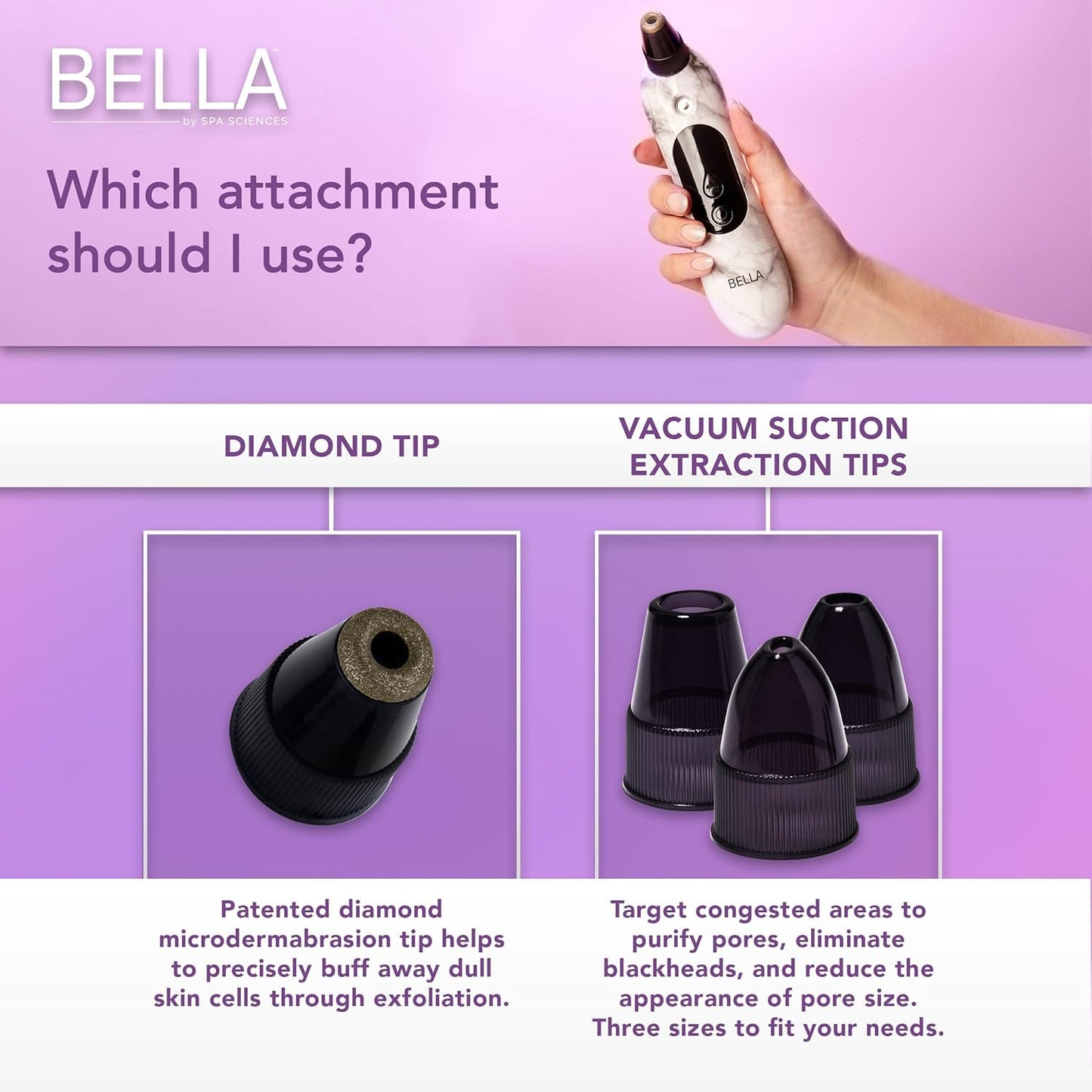 Spa Sciences - Extractor de poros Bella Microdermabrasion y Nano Mi...