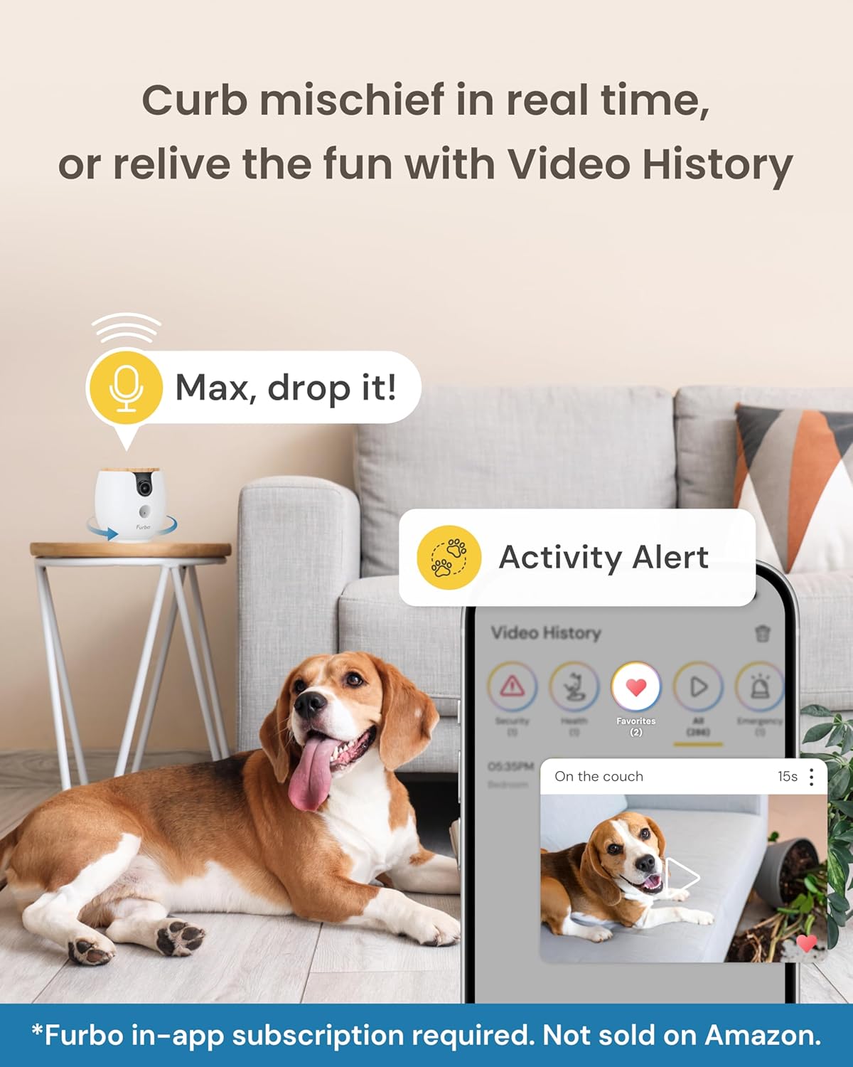 Furbo Mini 360° [Requiere suscripción] Nueva cámara 2K QHD para mas...
