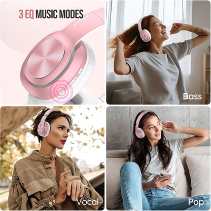TuneFlux Auriculares inalámbricos Bluetooth sobre la oreja, tiempo...