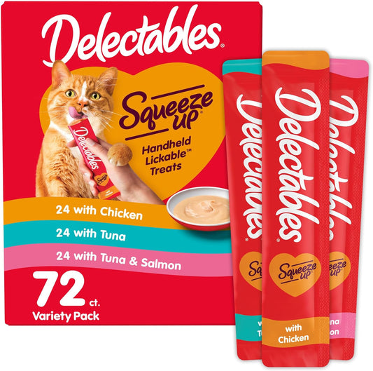 Delectables Squeeze Up - Paquete variado de puré cremoso exprimible...