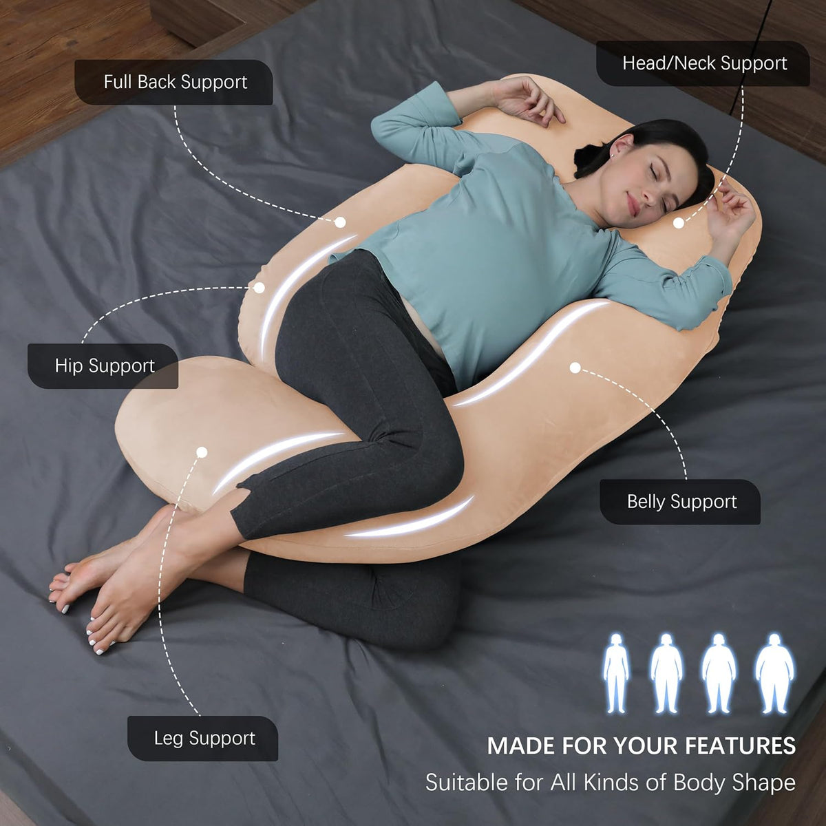 MOON PARK - Almohadas de embarazo y maternidad de cuerpo completo p...