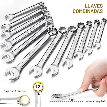 TOPLINE Juego de herramientas para el hogar de 467 piezas para mecánicos, bolsa de herramientas de 16 pulgadas con kit de herramientas para el hogar de alta resistencia incluido, juegos de