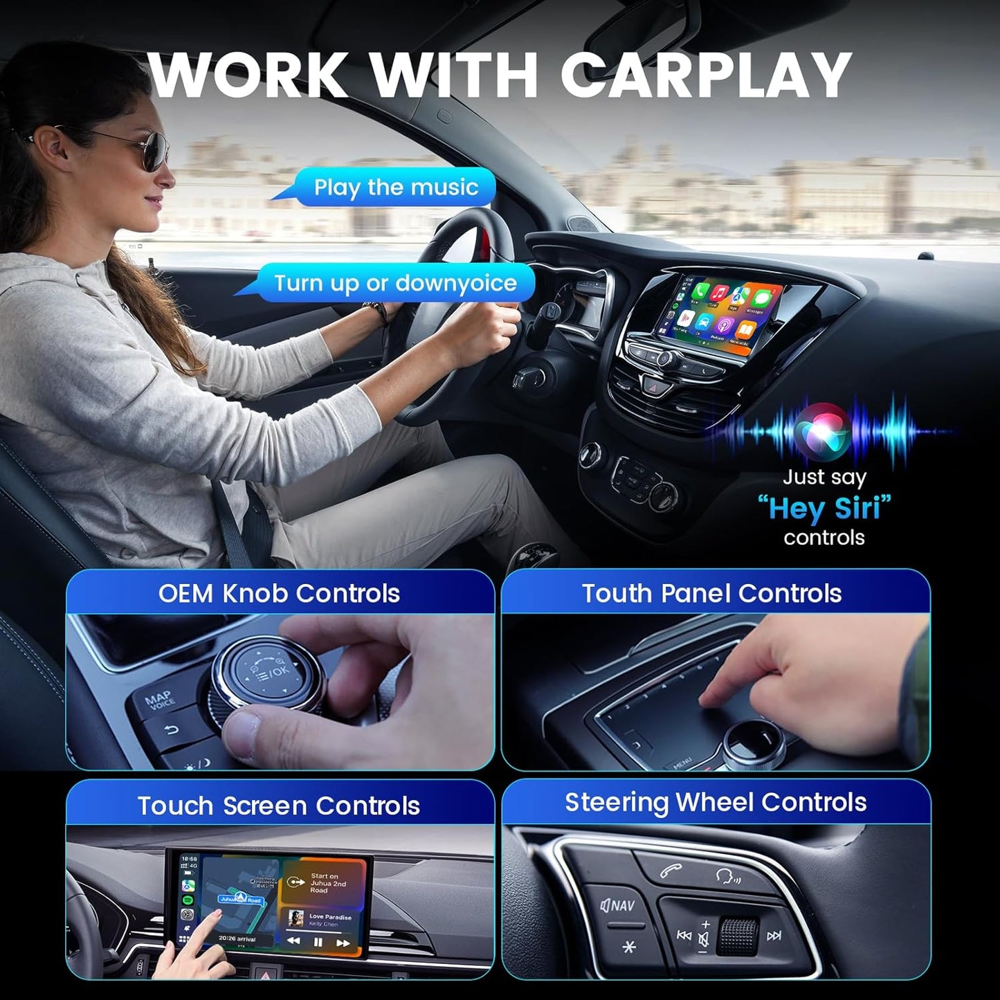 H-Air - Adaptador inalámbrico CarPlay y Android Auto, actualización 2025, dongle USB Plug & Play, convierte CarPlay Auto con cable a inalámbrico, sin latencia, conexión rápida, para