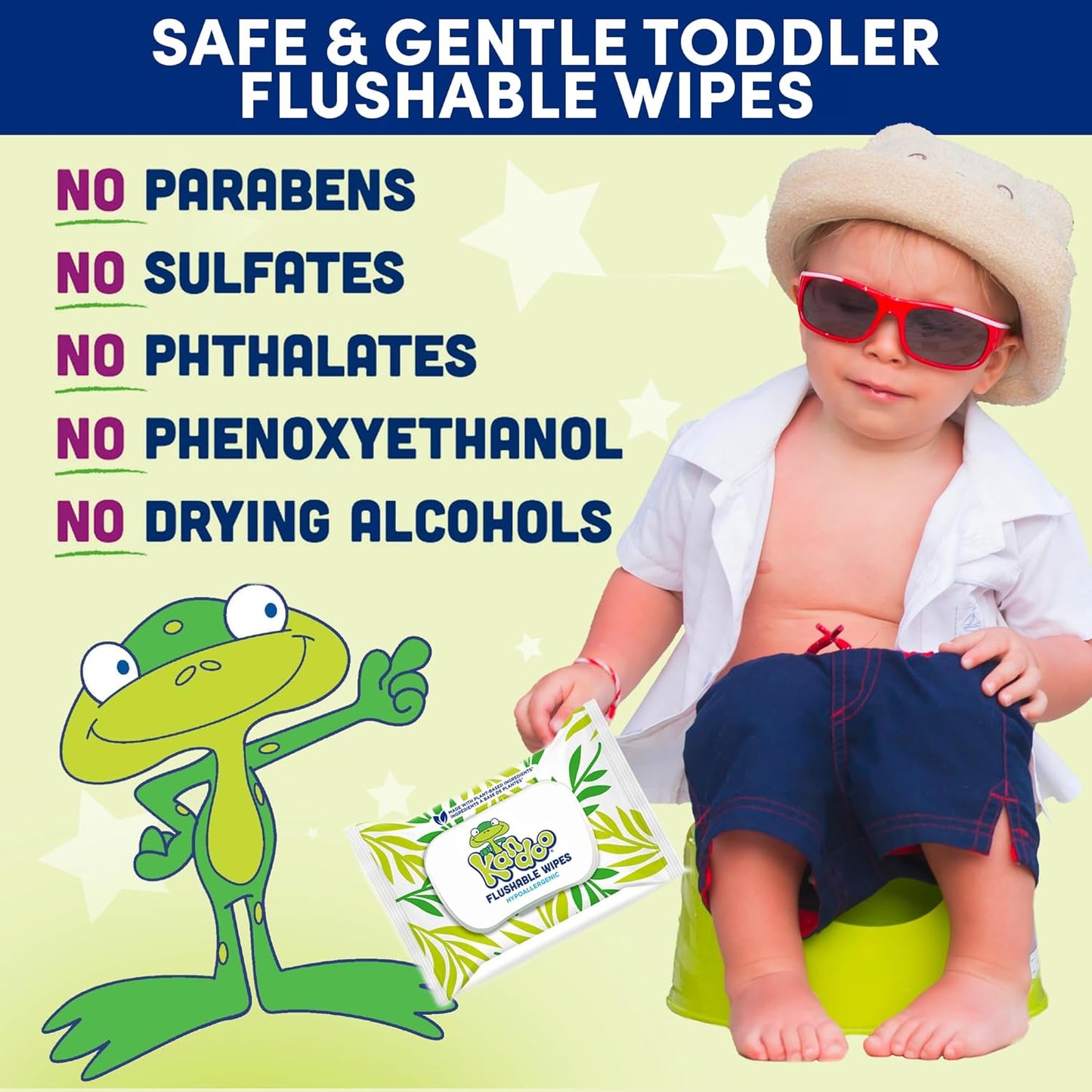 Kandoo Bacinilla enjuagable biodegradable para enseñar a niños y Toallitas húmedas con loción humectante Repuestos, Aroma a melón, 100 unidades (paquete de 6), 814521010055, 6, 6