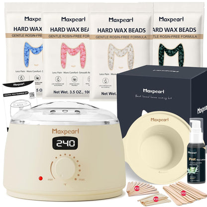 Maxpearl Kit de depilación sin colofonia para mujeres y hombres, re...