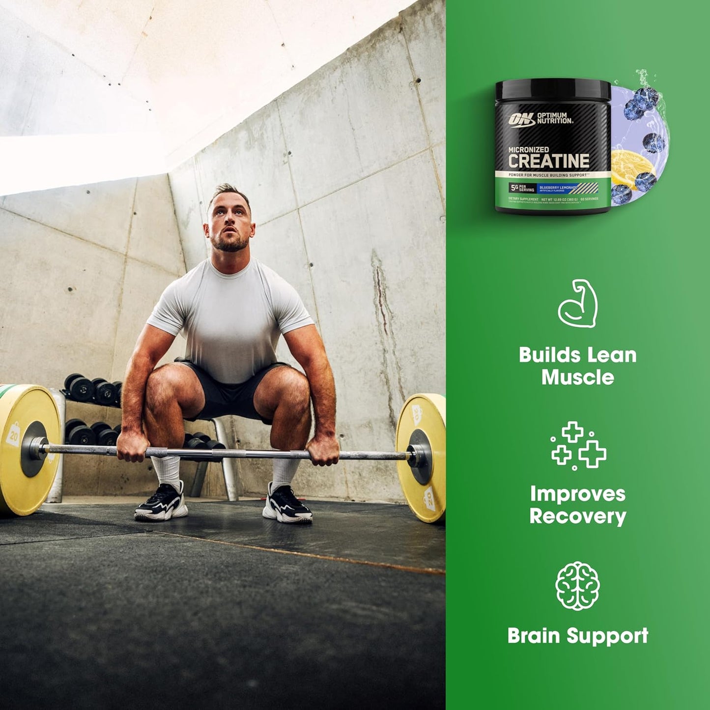 Optimum Nutrition Creatina Micronizada Monohidrato en Polvo, Creati...