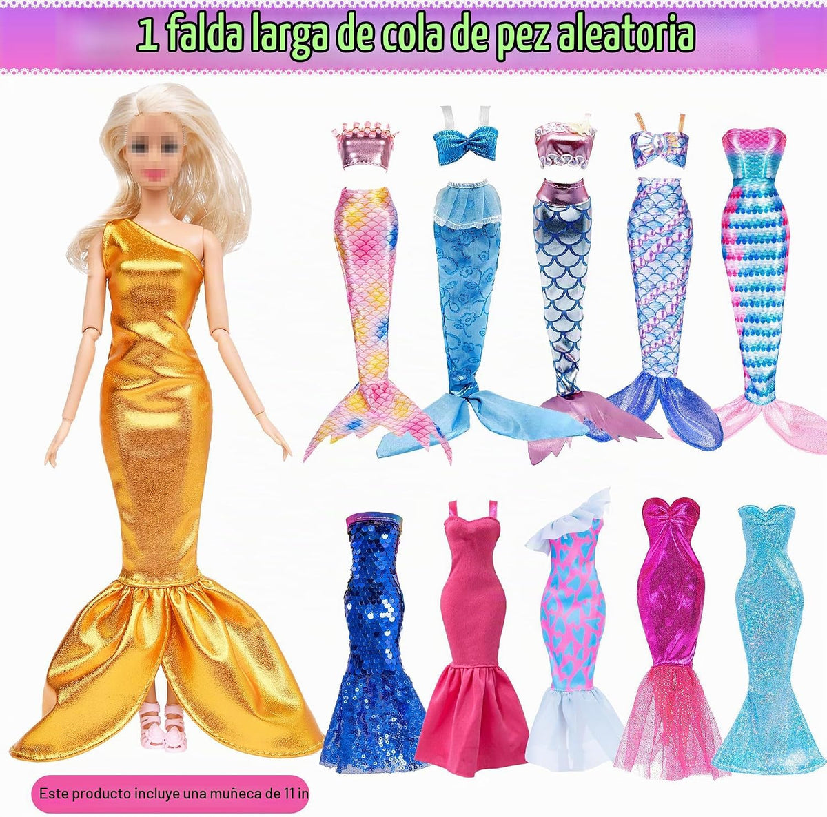 Muñeca de 11.5 pulgadas y accesorios para muñecas - Set de 101 piez...