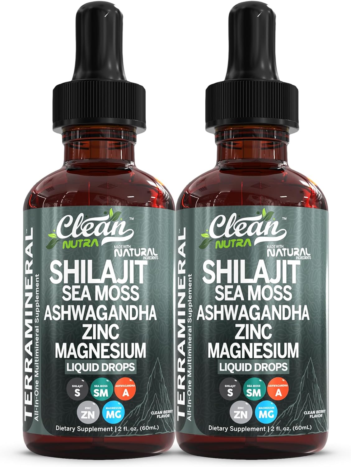 Gotas líquidas de Shilajit con musgo marino, Ashwagandha, Zinc, Mag...